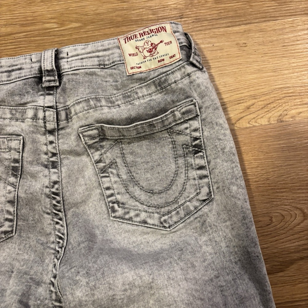 True Religion Jeans Women's 31 Jennie Curvy Mid Rise Skinny Gray Acid Wash Retro - Picture 12 of 16